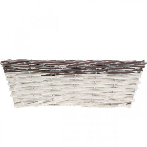Floristik24 Decorative basket white, brown plant pot two-tone 32×13.5×9.5cm