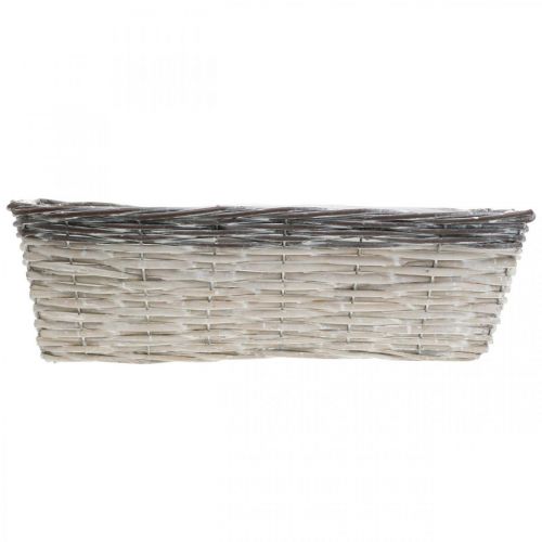 Product Woven Basket White, Brown Plant Basket 41×17×12.5cm