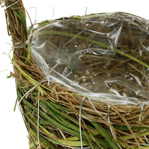Floristik24 Plant basket with handle spring basket green 14×25/18×28cm set of 2