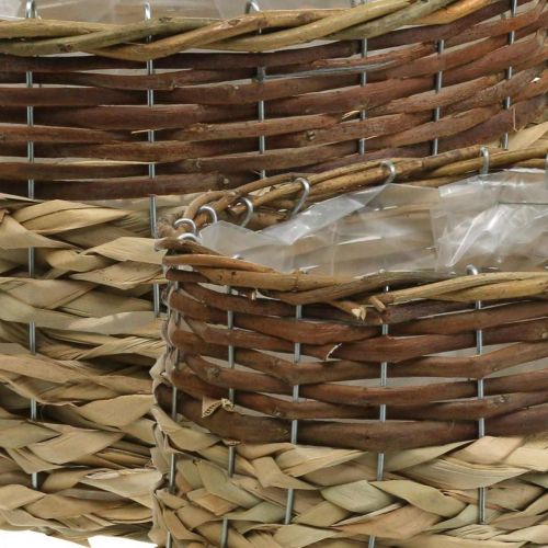 Product Wicker Basket Natural Wicker Plant Bowl Natural L30/22cm H20/17cm Set of 2