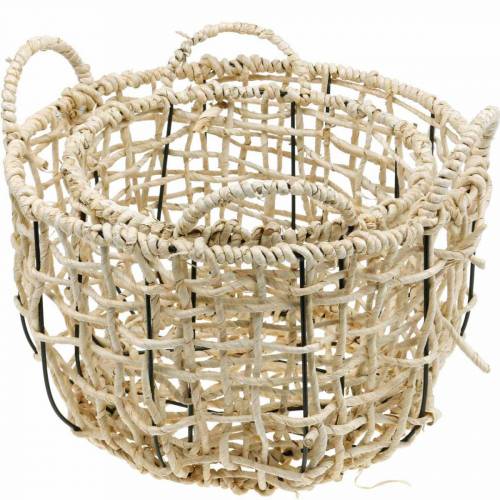 Product Wicker basket made of seagrass, decorative basket, storage basket, handle basket round Ø36/28 set of 2