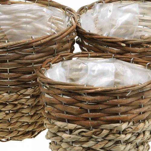 Product Flower basket for planting, planter, wicker basket nature Ø27/25/20cm H20/18/17cm set of 3