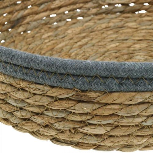 Product Basket tray round, natural plant bowl, decorative tray braided nature Ø33/30/25cm H8/7cm set of 3