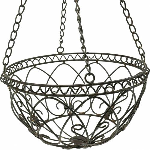 Floristik24 Decorative plant basket for hanging rust brown Ø24cm