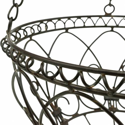 Floristik24 Decorative plant basket for hanging rust brown Ø24cm