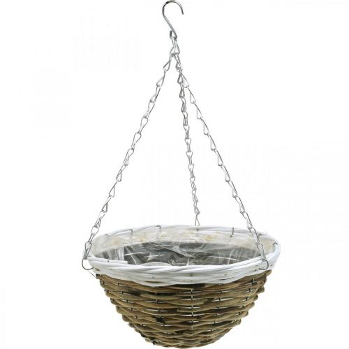 Product Bowl for hanging, hanging basket, flower basket nature, white Ø30.5cm