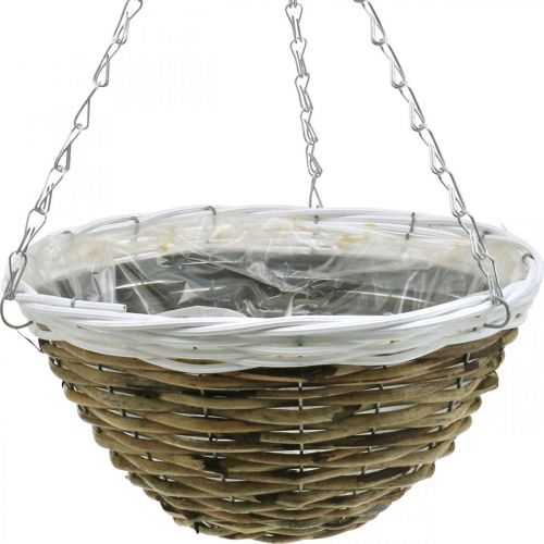 Product Bowl for hanging, hanging basket, flower basket nature, white Ø30.5cm