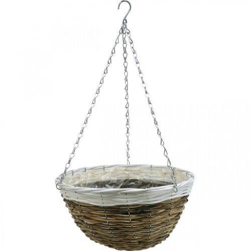 Plant bowl, hanging basket, hanging basket natural, white Ø35cm