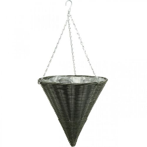 Basket light cone bag gray Ø35cm H37cm