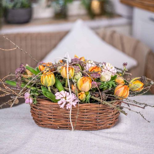 Product Basket bowl, planter, wooden basket for planting nature L41cm H13.5