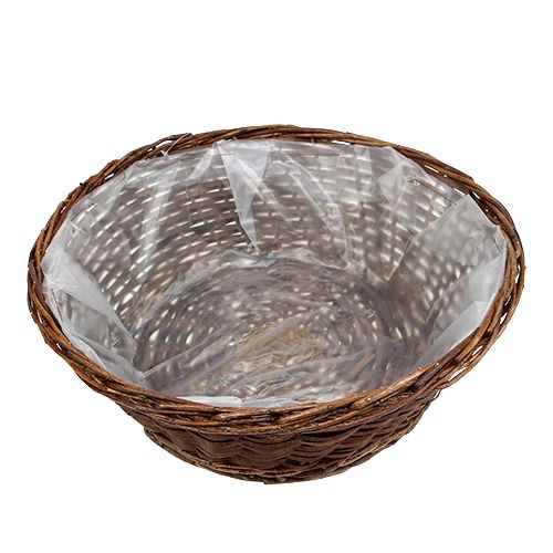 Floristik24 Basket bowl around Ø40cm H14.5cm unpeeled