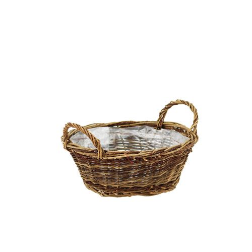 Floristik24 Basket bowl Ø18cm round unpeeled