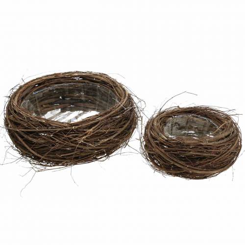 Floristik24 Basket bowl Easter basket dark brown Ø26 / Ø15cm set of 2