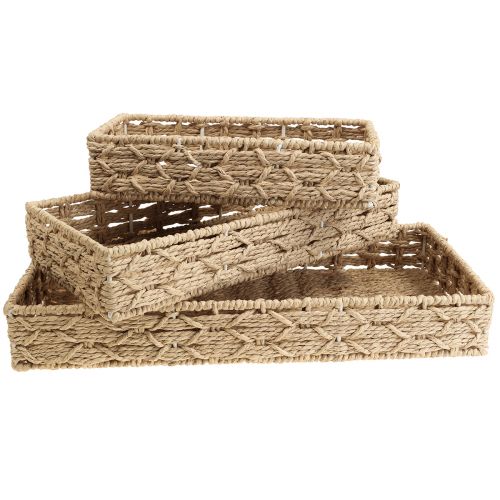 Product Basket tray decorative tray basket natural 41/33/25cm set of 3