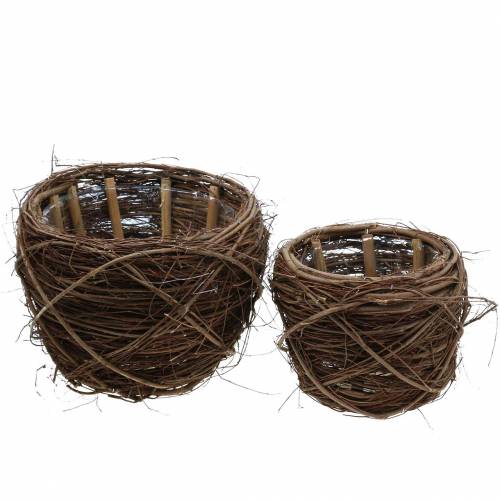 Floristik24 Plant pot willow natural colors Ø26 / 20cm H20 / 16cm set of 2