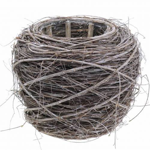Plant pot willow white washed Ø26 / 20cm H20 / 16cm set of 2