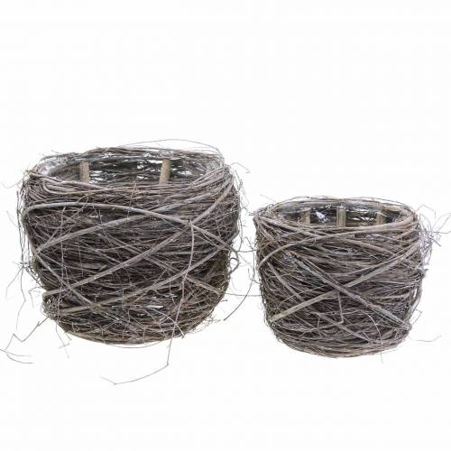 Plant pot willow white washed Ø26 / 20cm H20 / 16cm set of 2 Plant pot willow white washed Ø26 / 20cm H20 / 16cm set of 2
