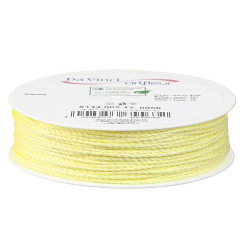 Product Cord Yellow with Glitter Decorative Cord Iridescent 15mm 50m