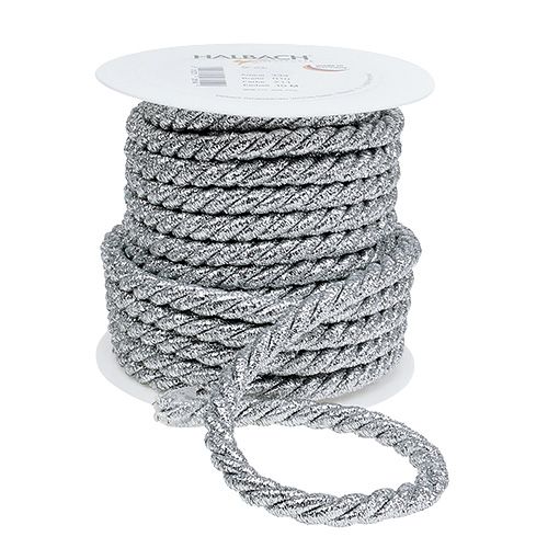 Floristik24 Cord silver 10mm 10m