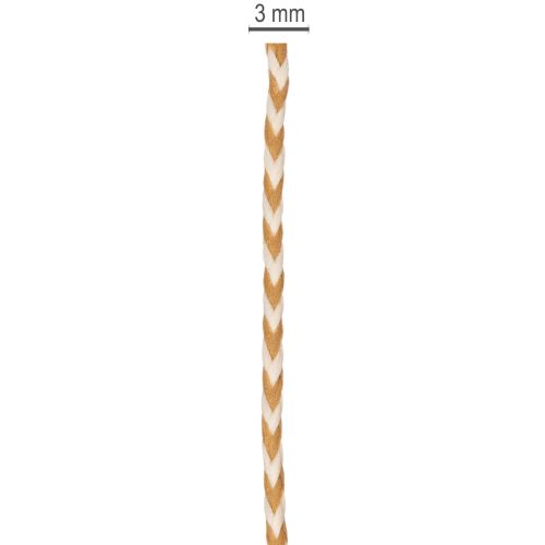 Two-Tone Gift Ribbon Cord 3mm x 20m in Light Brown and Cream | Floristik24.co.uk