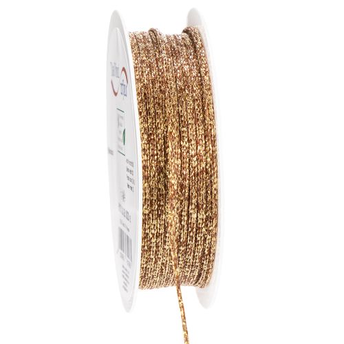 Golden Decorative Cord on Roll, 3mm x 20m, for Crafting and Home Decoration