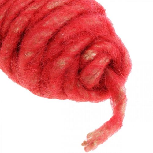 Felt cord vintage cord for crafting red 30m