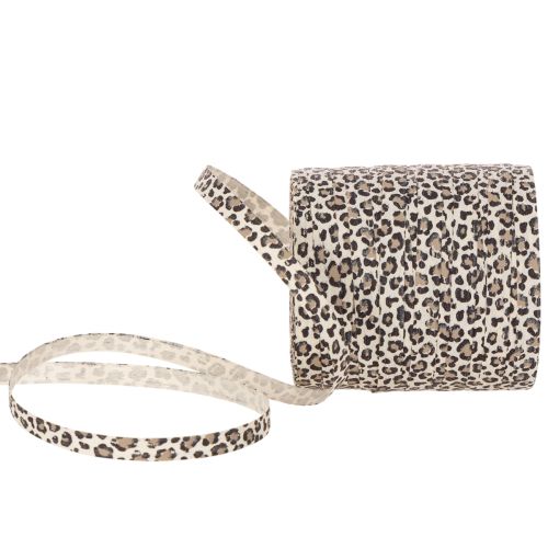 Leopard Print Curling Ribbon Cotton 10mm x 100m for Decorative Use