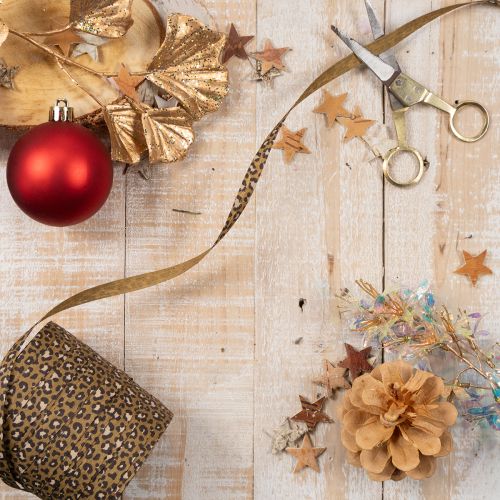 Leopard Print Curling Ribbon, Cotton, 10mm x 100m, for Gift Wrapping and Decoration | Floristik24.co.uk