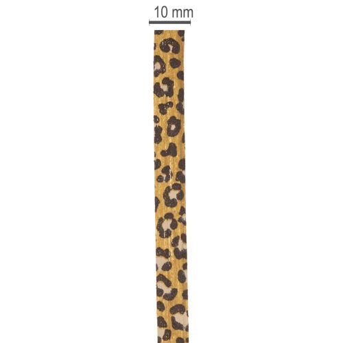 Leopard Print Curling Ribbon, Cotton, 10mm x 100m, for Gift Wrapping and Decoration | Floristik24.co.uk