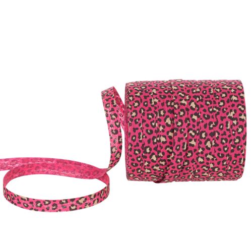 Pink Leopard Print Curling Ribbon 10mm x 100m for Gift Wrapping and Crafting