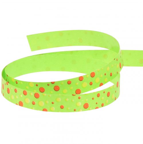 Product Curling ribbon gift ribbon green with dots 10mm 250m