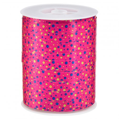 Product Curling ribbon gift ribbon pink with dots 10mm 250m