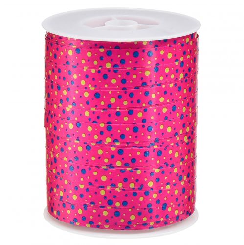 Curling ribbon gift ribbon pink with dots 10mm 250m