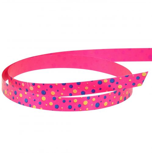 Product Curling ribbon gift ribbon pink with dots 10mm 250m