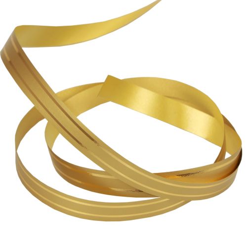 Curling ribbon gift ribbon gold with gold stripes 10mm 250m
