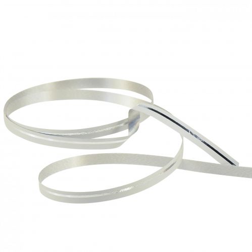 Product Curling ribbon gift ribbon white with silver stripe 5mm 250m