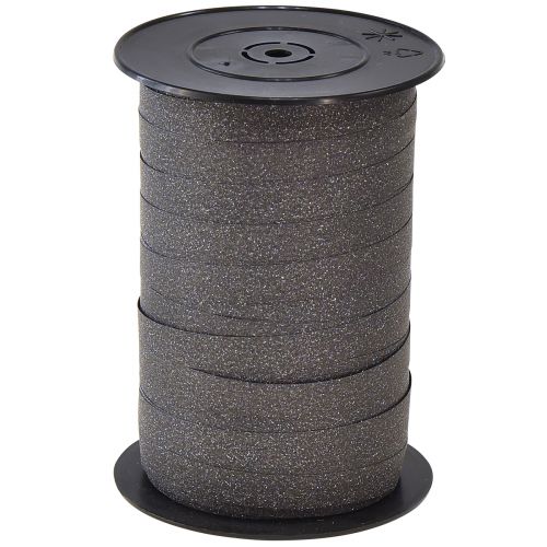 Floristik24 Decorative ribbon Magnetico Metallic Black 10mm 100m
