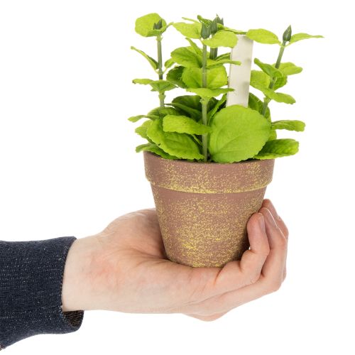 Product Artificial herb pot with decorative herbs for kitchen, garden, balcony or terrace, 15m³, 3 pieces