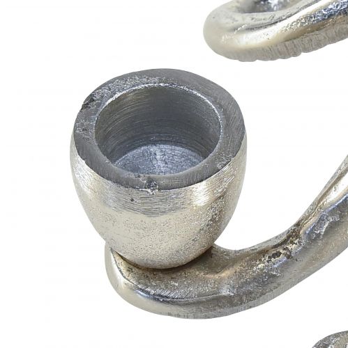 Floristik24 Maritime decoration candle holder octopus metal silver Ø14cm H9cm