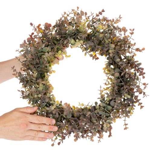 Artificial Eucalyptus Wreath Round 45cm Green and Brown | Floristik24.co.uk