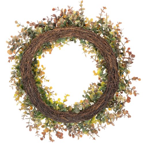 Artificial Eucalyptus Wreath Round 45cm Green and Brown | Floristik24.co.uk