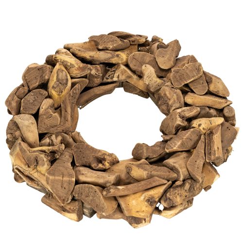 Natural Wooden Wreath 35cm Round for Home Décor | Floristik24.co.uk