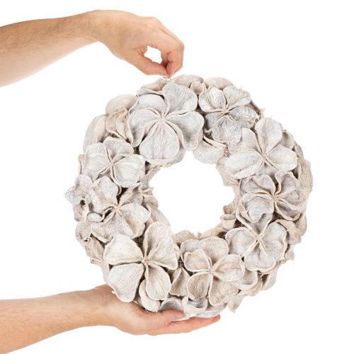 Natural Dried Lotus Flower Wreath 35cm for Indoor Decoration | Floristik24.co.uk