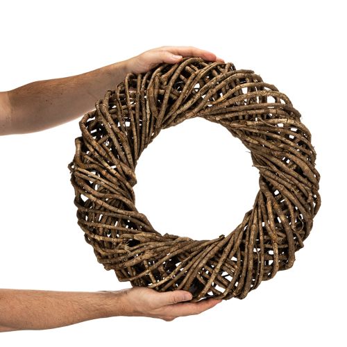 Decorative wreath made of natural branches, rattan wreath, round, large, 45cm. | Floristik24.co.uk