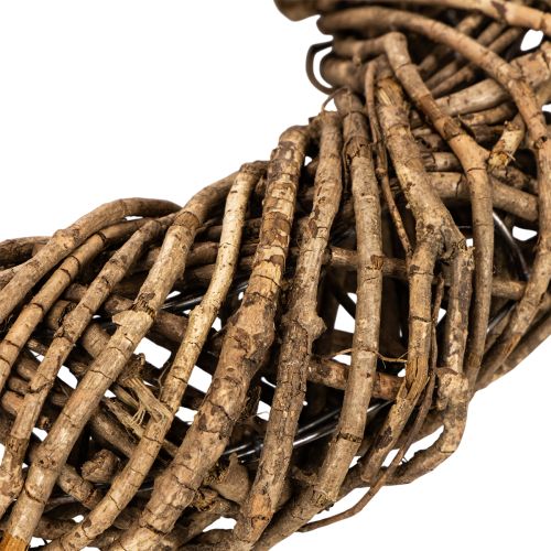 Decorative wreath made of natural branches, rattan wreath, round, large, 45cm. | Floristik24.co.uk
