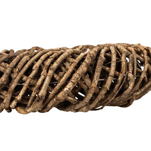 Decorative wreath made of natural branches, rattan wreath, round, large, 45cm. | Floristik24.co.uk