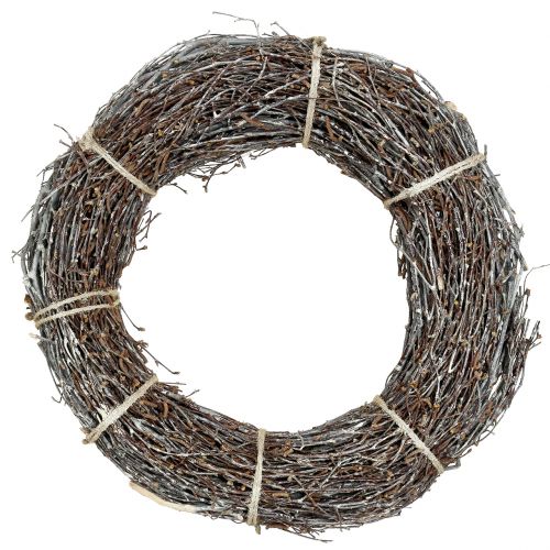 Floristik24 Wreath of brushwood Ø49cm washed white