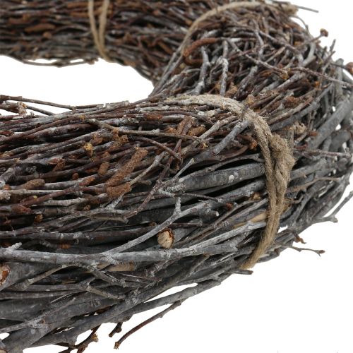 Floristik24 Wreath of brushwood Ø49cm washed white