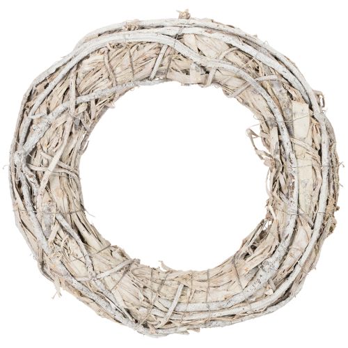40cm Whitewashed Twig Wreath – Natural Wooden Decoration for DIY and Home Styling