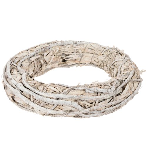 40cm Whitewashed Twig Wreath – Natural Wooden Decoration for DIY and Home Styling | Floristik24.co.uk